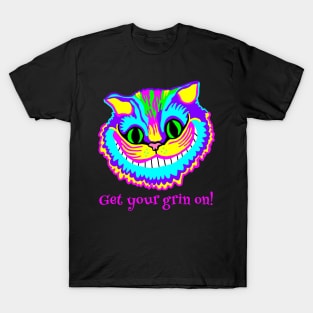 Get Your Grin On Psychedelic Cat T-Shirt